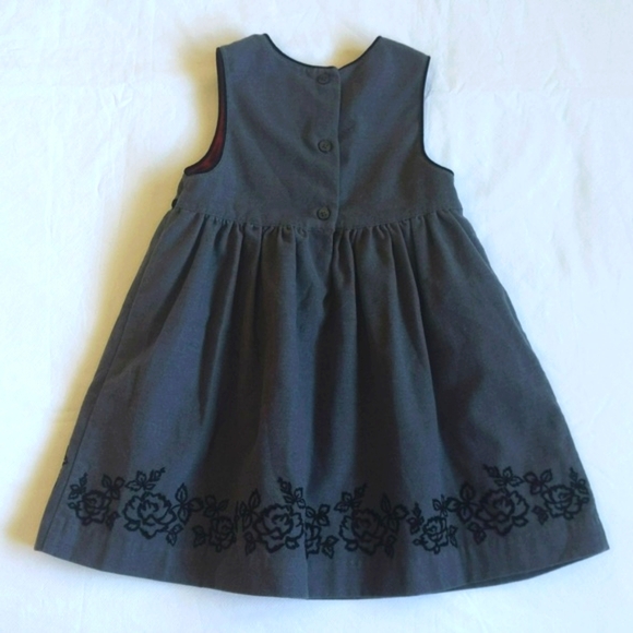 vintage gymboree fancy winter dress with velvet floral details 3T toddler girls - Picture 8 of 9